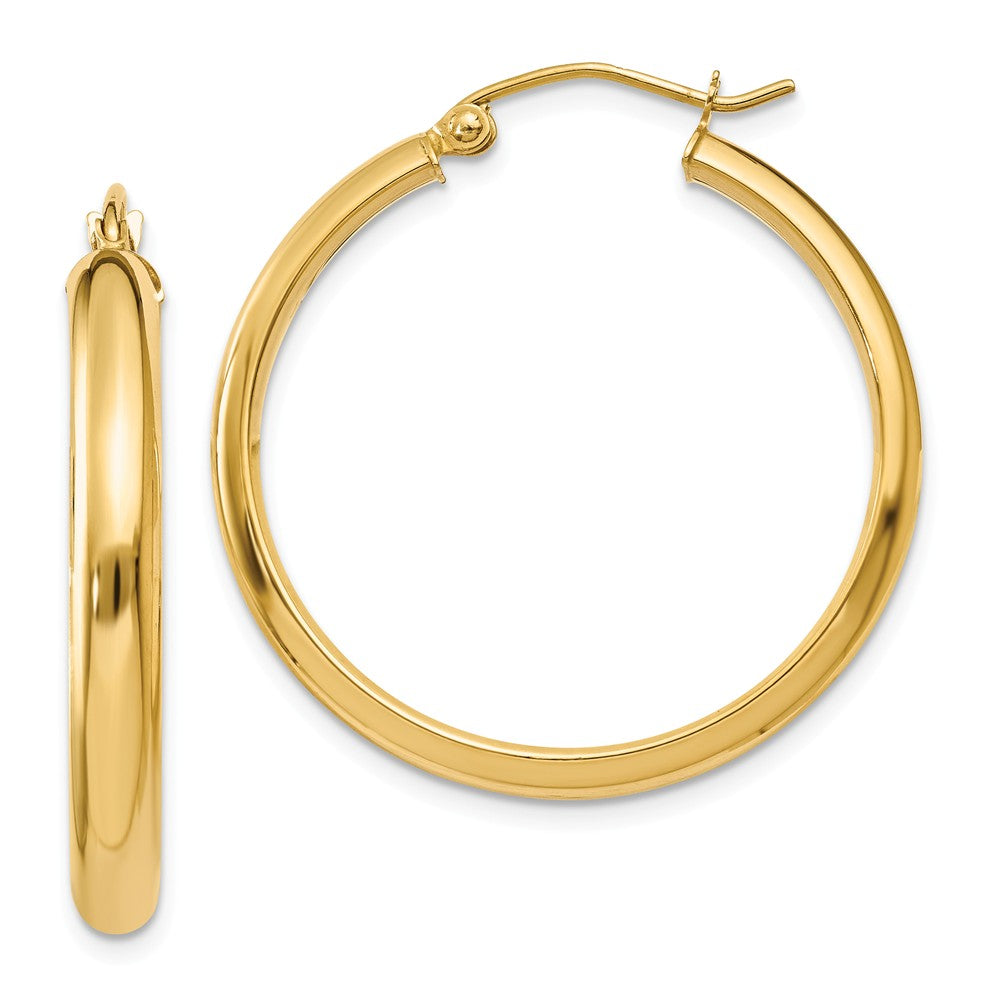 Earrings,Hoop,Gold,Yellow,14K,26 mm,3.75 mm,Pair,Wire & Clutch,Hoop,Between $200-$400
