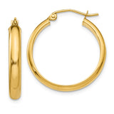 Earrings,Hoop,Gold,Yellow,14K,21 mm,3.75 mm,Pair,Wire & Clutch,Hoop,Between $100-$200