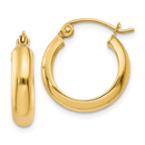 Earrings,Hoop,Gold,Yellow,14K,17 mm,3.75 mm,Pair,Wire & Clutch,Hoop,Under $100