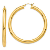 Earrings,Hoop,Gold,Yellow,14K,55 mm,5 mm,Pair,Wire & Clutch,Hoop,Above $600