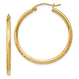 Earrings,Hoop,Gold,Yellow,14K,30 mm,2 mm,Pair,Wire & Clutch,Hoop,Between $100-$200