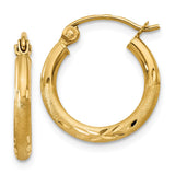 Earrings,Hoop,Gold,Yellow,14K,15 mm,2 mm,Pair,Wire & Clutch,Hoop,Under $100