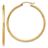 Earrings,Hoop,Gold,Yellow,14K,40 mm,2 mm,Pair,Wire & Clutch,Hoop,Between $100-$200