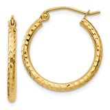 Earrings,Hoop,Gold,Yellow,14K,20 mm,2 mm,Pair,Wire & Clutch,Hoop,Under $100