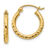 Earrings,Hoop,Gold,Yellow,14K,15 mm,2 mm,Pair,Wire & Clutch,Hoop,Under $100