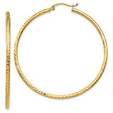 Earrings,Hoop,Gold,Yellow,14K,50 mm,2 mm,Pair,Wire & Clutch,Hoop,Between $200-$400