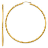Earrings,Hoop,Gold,Yellow,14K,60 mm,2 mm,Pair,Wire & Clutch,Hoop,Between $200-$400
