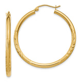Earrings,Hoop,Gold,Yellow,14K,29 mm,2.5 mm,Pair,Wire & Clutch,Hoop,Between $200-$400