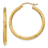 Earrings,Hoop,Gold,Yellow,14K,26 mm,2.5 mm,Pair,Wire & Clutch,Hoop,Between $100-$200