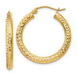 Earrings,Hoop,Gold,Yellow,14K,25 mm,3 mm,Pair,Wire & Clutch,Hoop,Between $100-$200