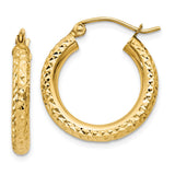 Earrings,Hoop,Gold,Yellow,14K,20 mm,3 mm,Pair,Wire & Clutch,Hoop,Between $100-$200