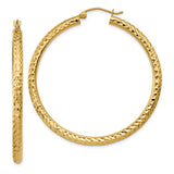 Earrings,Hoop,Gold,Yellow,14K,45 mm,3 mm,Pair,Wire & Clutch,Hoop,Between $200-$400
