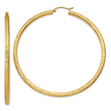 Earrings,Hoop,Gold,Yellow,14K,65 mm,3 mm,Pair,Wire & Clutch,Hoop,Between $400-$600