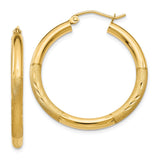 Earrings,Hoop,Gold,Yellow,14K,30 mm,3 mm,Pair,Wire & Clutch,Hoop,Between $100-$200