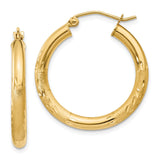 Earrings,Hoop,Gold,Yellow,14K,25 mm,3 mm,Pair,Wire & Clutch,Hoop,Between $100-$200