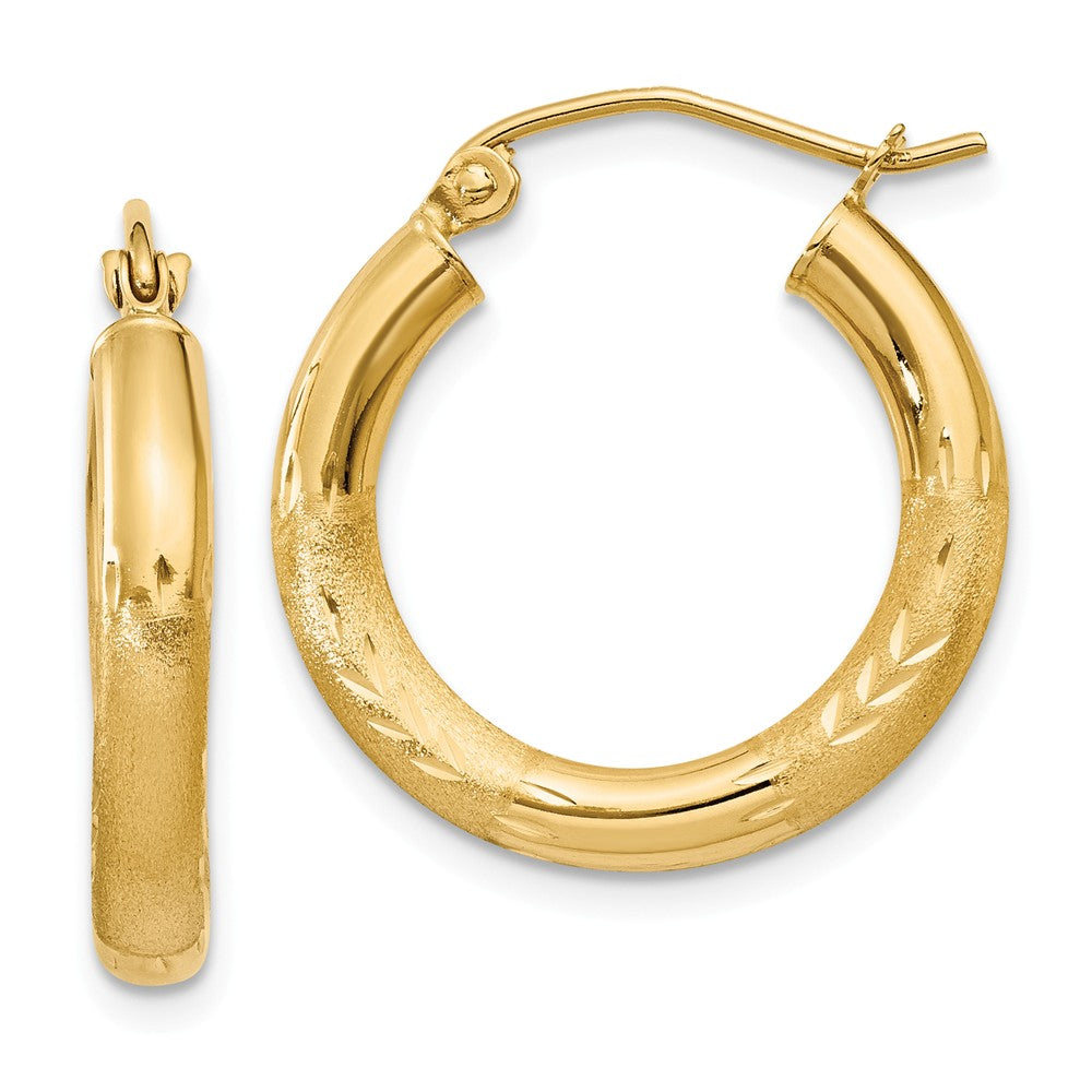 Earrings,Hoop,Gold,Yellow,14K,20 mm,3 mm,Pair,Wire & Clutch,Hoop,Between $100-$200