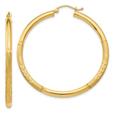Earrings,Hoop,Gold,Yellow,14K,45 mm,3 mm,Pair,Wire & Clutch,Hoop,Between $200-$400