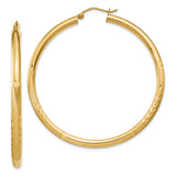 Earrings,Hoop,Gold,Yellow,14K,50 mm,3 mm,Pair,Wire & Clutch,Hoop,Between $200-$400