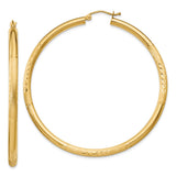 Earrings,Hoop,Gold,Yellow,14K,55 mm,3 mm,Pair,Wire & Clutch,Hoop,Between $200-$400