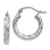 Earrings,Hoop,Gold,White,14K,10 mm,3.25 mm,Pair,Rhodium,Wire & Clutch,,Hoop,Between $100-$200