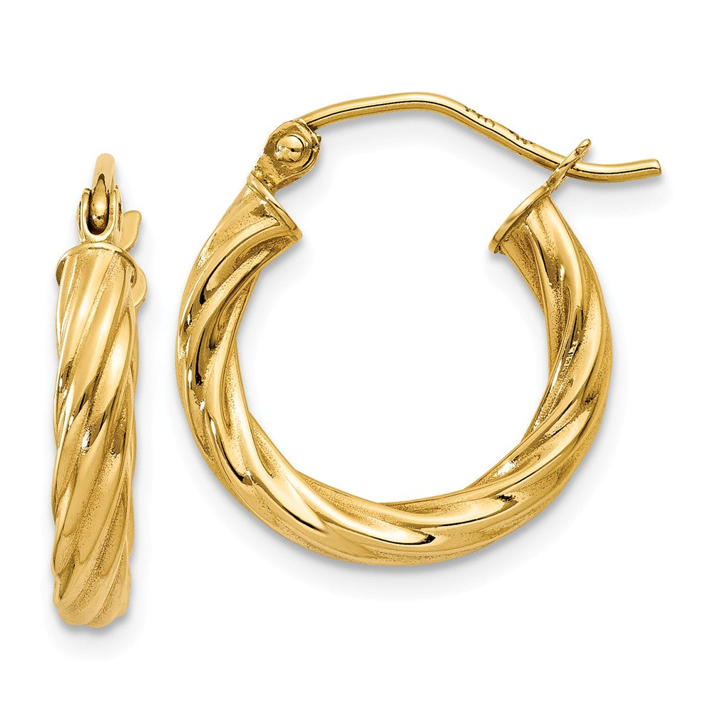 Earrings,Hoop,Gold,Yellow,14K,10 mm,2.75 mm,Pair,Wire & Clutch,Hoop,Between $100-$200
