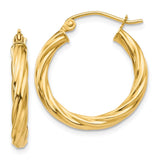 Earrings,Hoop,Gold,Yellow,14K,14 mm,3.25 mm,Pair,Wire & Clutch,Hoop,Between $100-$200