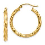 Earrings,Hoop,Gold,Yellow,14K,20 mm,3.25 mm,Pair,Wire & Clutch,Hoop,Between $200-$400