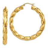 Earrings,Hoop,Gold,Yellow,14K,33 mm,5 mm,Pair,Wire & Clutch,Hoop,Above $600