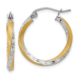 Earrings,Hoop,Gold,Two-Tone,14K,20 mm,2.5 mm,Pair,Wire & Clutch,Hoop,Between $100-$200