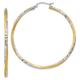 Earrings,Hoop,Gold,Two-Tone,14K,50 mm,2.5 mm,Pair,Wire & Clutch,Hoop,Between $200-$400