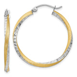 Earrings,Hoop,Gold,Two-Tone,14K,30 mm,2.5 mm,Pair,Wire & Clutch,Hoop,Between $200-$400