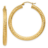 Earrings,Hoop,Gold,Yellow,14K,40 mm,4 mm,Pair,Wire & Clutch,Hoop,Between $200-$400