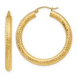Earrings,Hoop,Gold,Yellow,14K,35 mm,4 mm,Pair,Wire & Clutch,Hoop,Between $200-$400