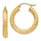 Earrings,Hoop,Gold,Yellow,14K,25 mm,4 mm,Pair,Wire & Clutch,Hoop,Between $100-$200