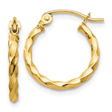 Earrings,Hoop,Gold,Yellow,14K,12 mm,2 mm,Pair,Wire & Clutch,Hoop,Under $100