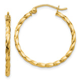 Earrings,Hoop,Gold,Yellow,14K,22 mm,2 mm,Pair,Wire & Clutch,Hoop,Between $100-$200