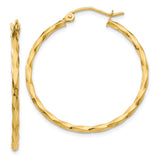 Earrings,Hoop,Gold,Yellow,14K,26 mm,2 mm,Pair,Wire & Clutch,Hoop,Between $100-$200