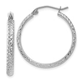 Earrings,Hoop,Gold,White,14K,25 mm,2.8 mm,Rhodium,Wire & Clutch,Hoop,Between $100-$200