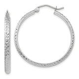 Earrings,Hoop,Gold,White,14K,30 mm,2.8 mm,Rhodium,Wire & Clutch,Hoop,Between $100-$200