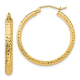 Earrings,Hoop,Gold,Yellow,14K,28 mm,3.5 mm,Wire & Clutch,Hoop,Between $100-$200