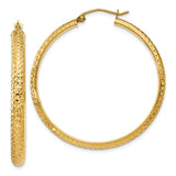 Earrings,Hoop,Gold,Yellow,14K,38 mm,3.5 mm,Wire & Clutch,Hoop,Between $200-$400