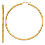 Earrings,Hoop,Gold,Yellow,14K,65 mm,2.5 mm,Wire & Clutch,Hoop,Between $400-$600