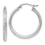 Earrings,Hoop,Gold,White,14K,25 mm,2.5 mm,Rhodium,Wire & Clutch,Hoop,Between $100-$200
