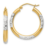 Earrings,Hoop,Gold,Two-Tone,14K,25 mm,3 mm,Wire & Clutch,Hoop,Between $200-$400