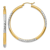 Earrings,Hoop,Gold,Two-Tone,14K,45 mm,3 mm,Wire & Clutch,Hoop,Between $400-$600