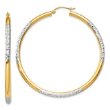 Earrings,Hoop,Gold,Two-Tone,14K,55 mm,3 mm,Wire & Clutch,Hoop,Between $400-$600
