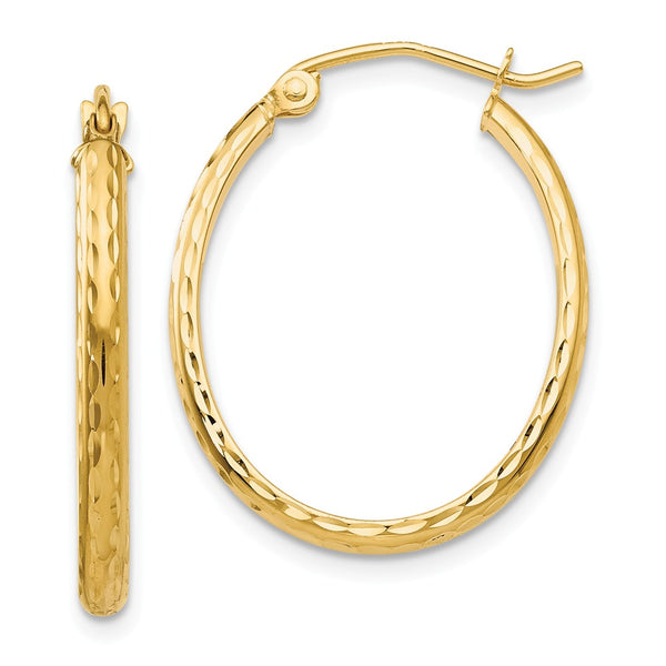 Earrings,Hoop,Gold,Yellow,14K,17 mm,2.5 mm,Pair,Wire & Clutch,Hoop,Between $100-$200