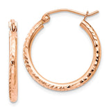 Earrings,Hoop,Gold,Rose,14K,20 mm,2 mm,Pair,Wire & Clutch,Hoop,Under $100