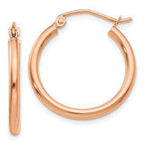 Earrings,Hoop,Gold,Rose,14K,20 mm,2 mm,Pair,Wire & Clutch,Hoop,Between $100-$200