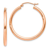 Earrings,Hoop,Gold,Rose,14K,30 mm,2.5 mm,Pair,Wire & Clutch,Hoop,Between $100-$200